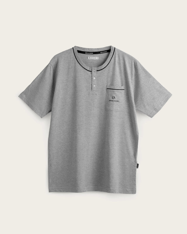 Men's Short Pajamas Calm - Cotton - Gray