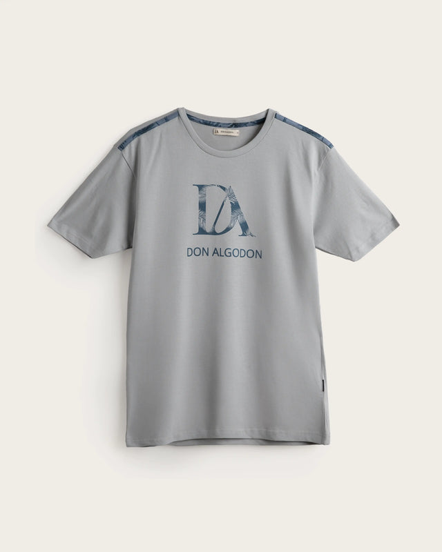 Men's Short Pajamas Palm - Cotton - Gray