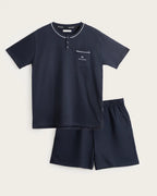 Men's Short Pyjamas Calm - Cotton - Navy Blue