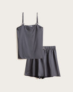 Pijama Corto Mujer Tirantes - Satén - Morado