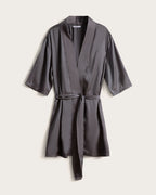 Bata Corta Mujer - Satén - Gris