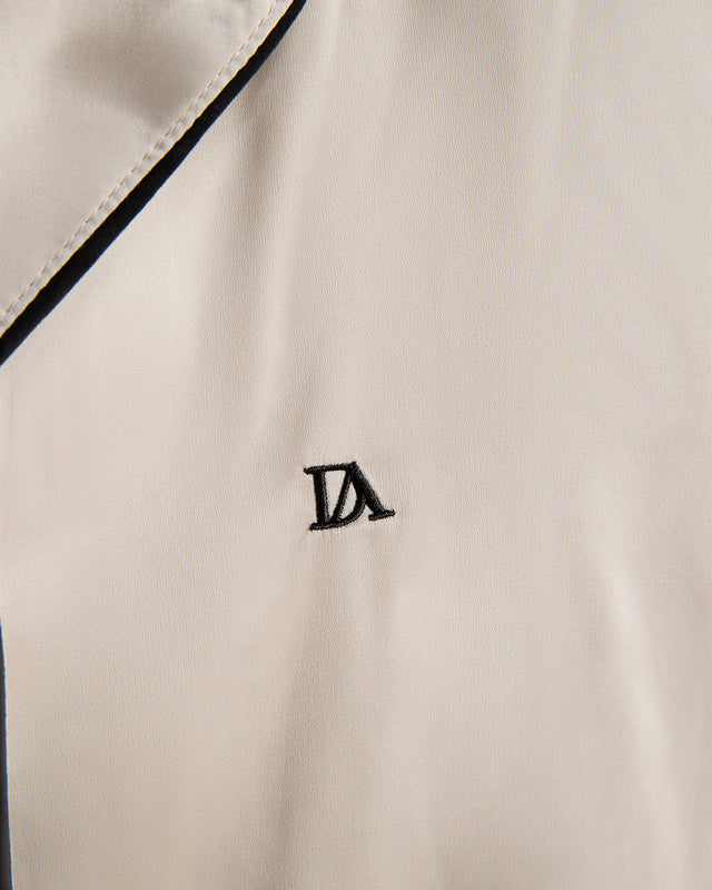 Pijama Corto Mujer Botones - Satén - Beige