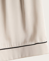Pijama Corto Mujer Botones - Satén - Beige