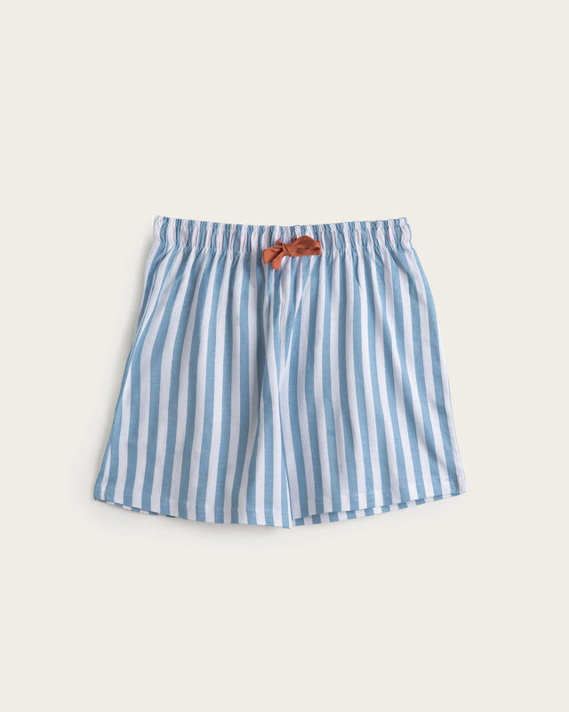 Women's Short Pajamas Heart - Cotton - Navy Blue
