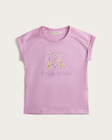 Pyjama court femme à fleurs - Coton - Rose