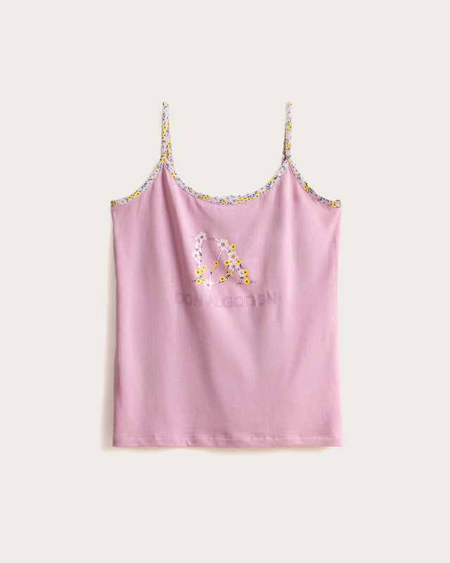 Pijama Tirantes Mujer Flores - Algodón - Rosa
