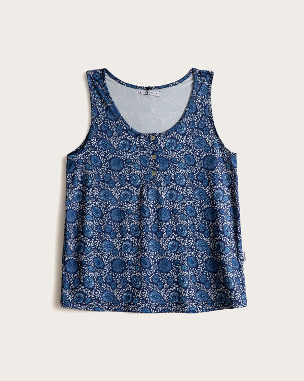 Pijama Tirantes Mujer Pétalos - Azul