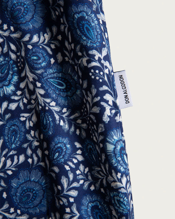 Camisón Tirantes Mujer Pétalos - Azul