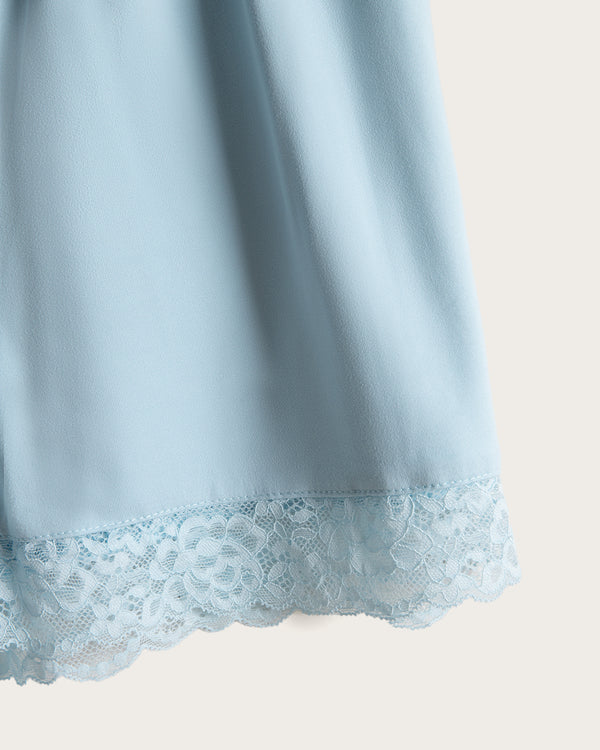 Pijama Tirantes Mujer Puntilla - Azul Bebé