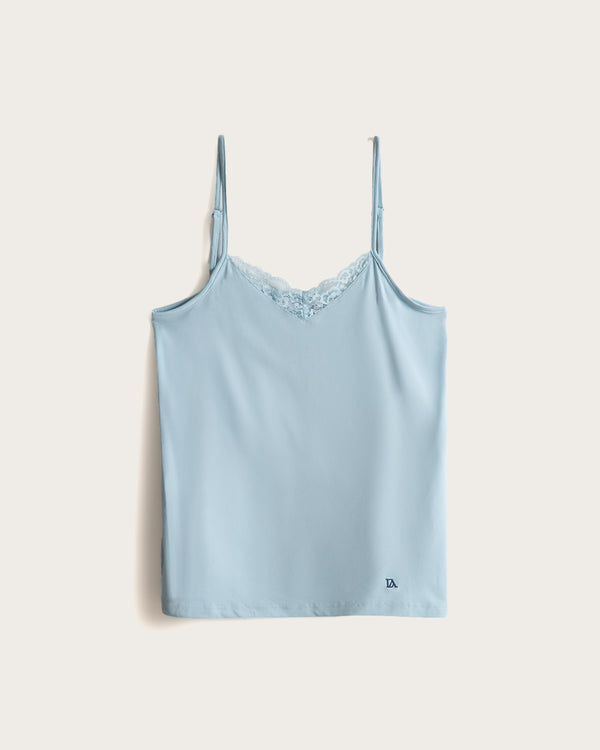 Pijama Tirantes Mujer Puntilla - Azul Bebé