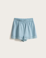Pijama Corto Mujer Puntilla - Azul Bebé