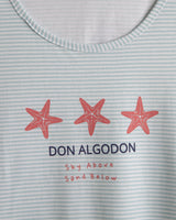 Women's Star Print Nightgown - Cotton - Gray