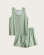 Pijama Tirantes Mujer Rosas - Verde