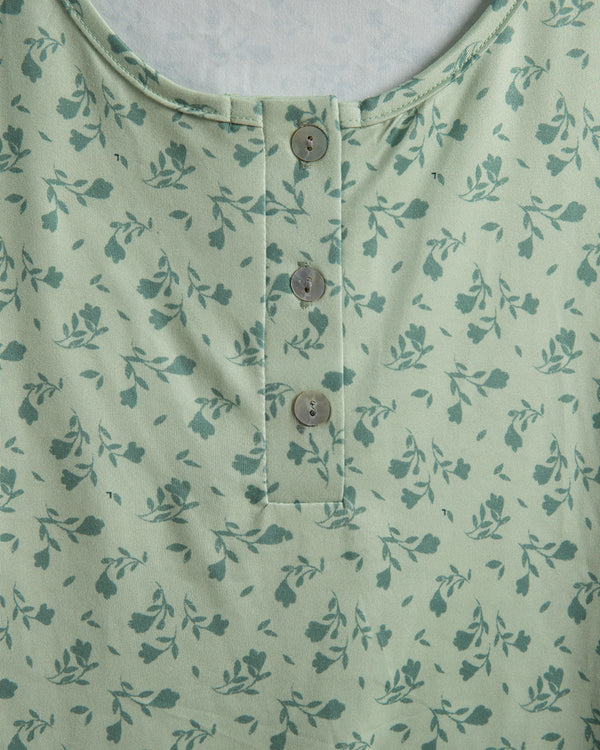 Pijama Tirantes Mujer Rosas - Verde