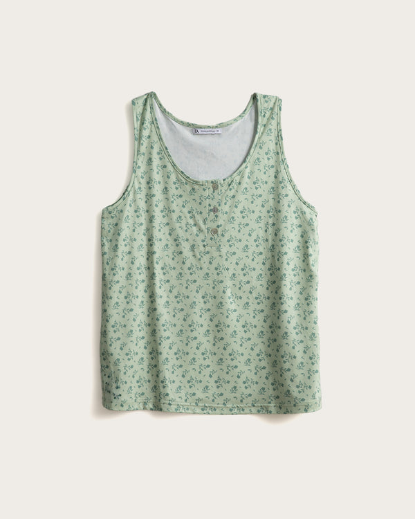 Pijama Tirantes Mujer Rosas - Verde