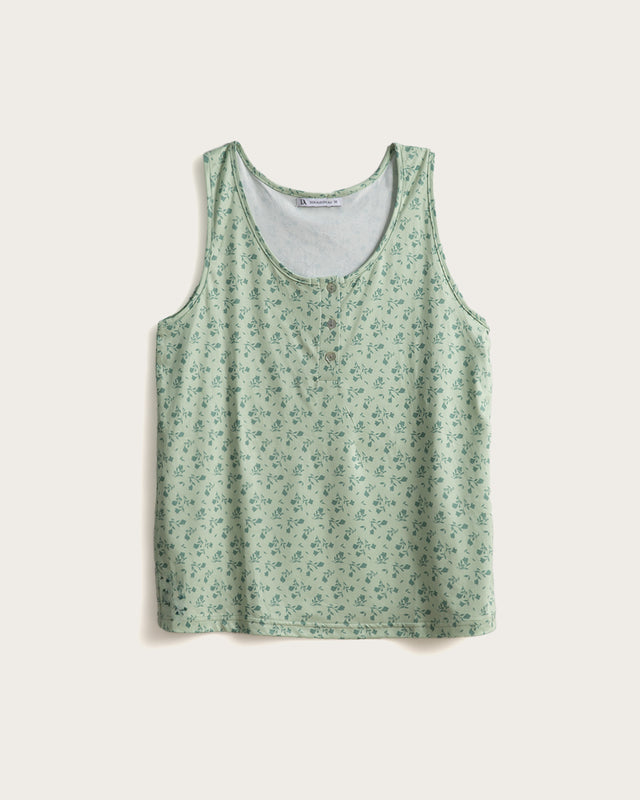 Pijama Tirantes Mujer Rosas - Verde