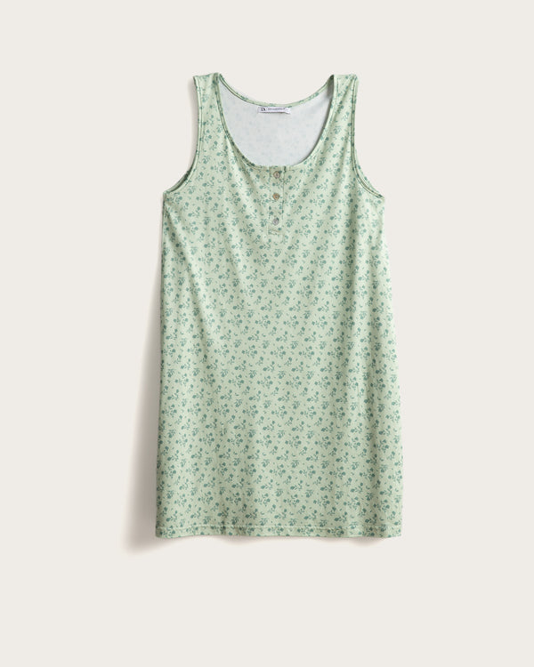 Camisón Tirantes Mujer Rosas - Verde
