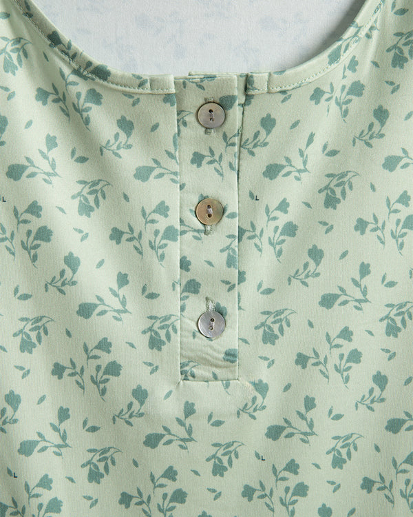 Camisón Tirantes Mujer Rosas - Verde