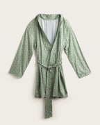 Bata Larga Mujer Rosas - Verde