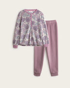 Pijama Largo Mujer Paisley - Rosa Empolvado