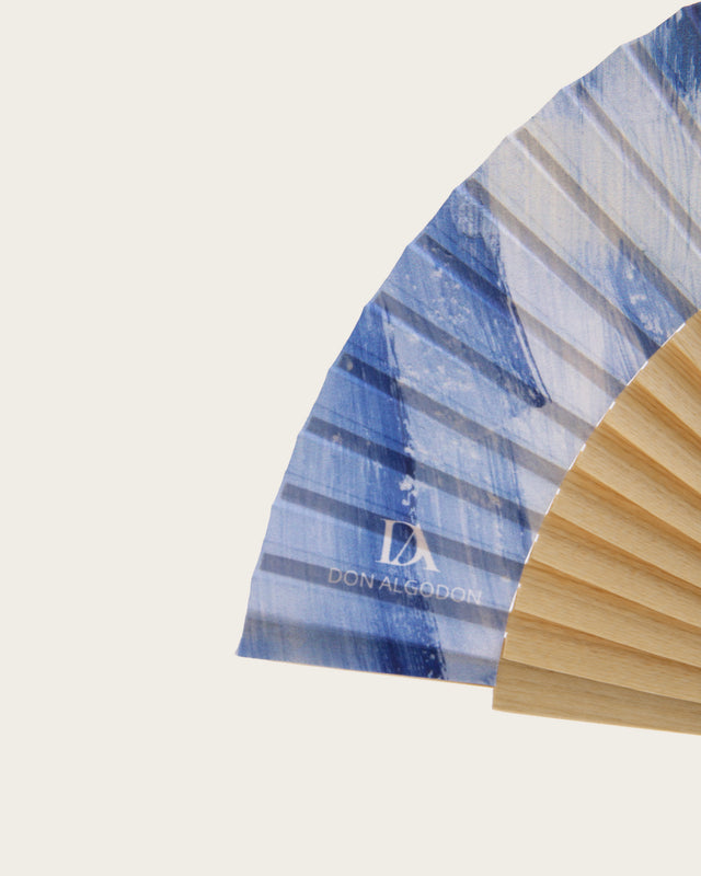 Abanico Ribete Ancho - Azul