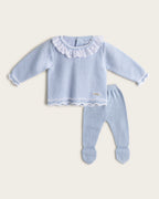 Conjunto Punto Topitos - Cielo/Blanco