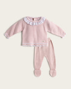 Conjunto Punto Topitos - Maquillaje/Blanco