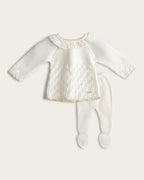 Conjunto Punto Bordado - Crudo/Arena