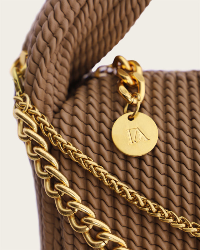 Bolso de Mano  Plisado Velina - Marrón