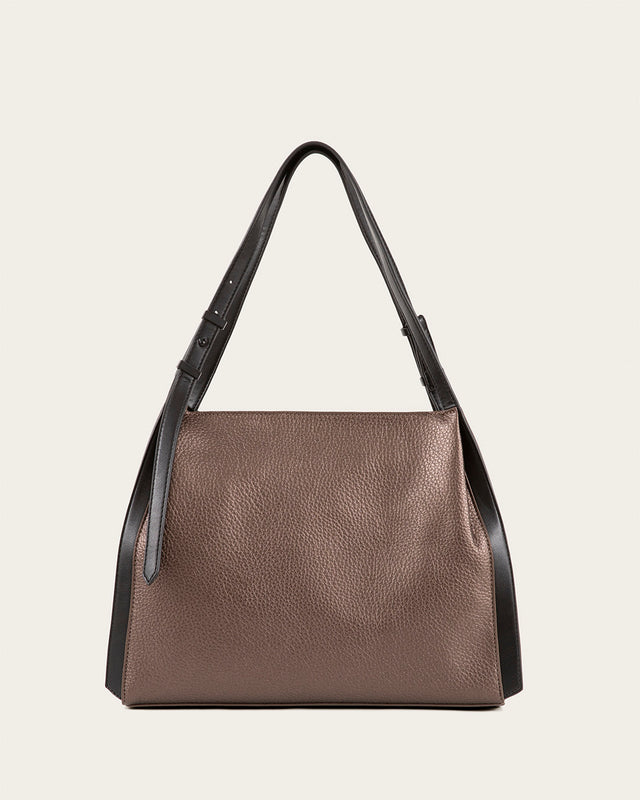 Bolso Hombro Mireya - Nylon - Marrón