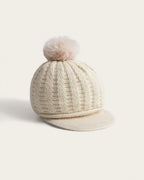 Gorra de Invierno con Pompón - Blanco