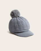Gorra de Invierno con Pompón - Gris