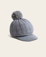 Gorra de Invierno con Pompón - Gris