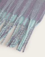 Bufanda de Cuadros con Flecos - Azul Pastel