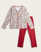 Pijama Largo Mujer Cachemire - Rojo carmesí
