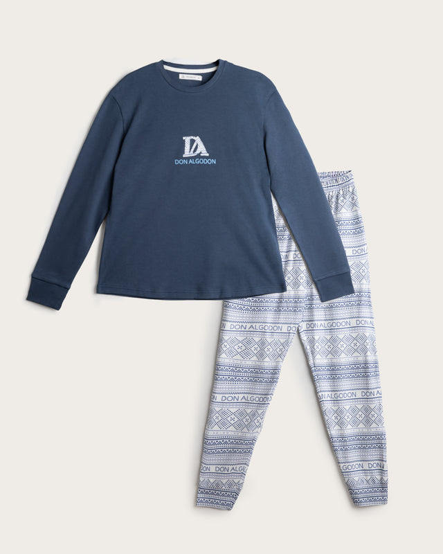 Pijama Largo Mujer Snow - Azul
