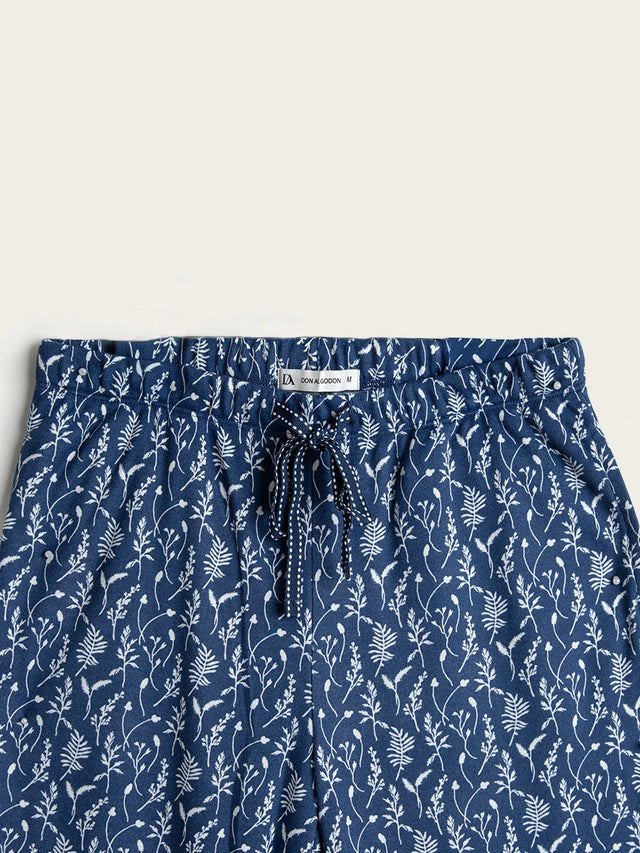 Pijama Largo Mujer Plant - Azul