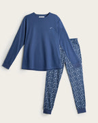 Pijama Largo Mujer Plant - Azul