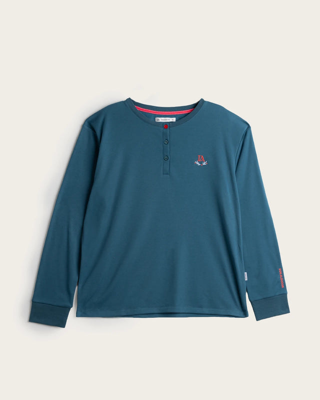 Pijama Largo Mujer Heart - Azul Pizarra