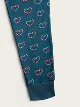 Pijama Largo Mujer Heart - Azul Pizarra