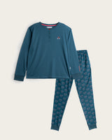 Pijama Largo Mujer Heart - Azul Pizarra