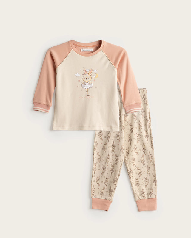 Pijama Largo Niña Gala - Crema