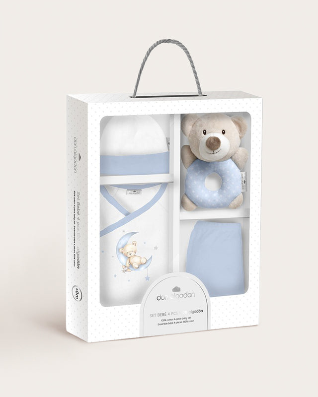 Set Bebé 4 Piezas Oso - Azul Serenity