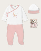 Set Bebé 4 Piezas Oso - Rosa Bebé