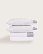 Juego de Sábanas Veria - Algodón 200 hilos - Blanco/Gris