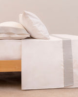 Juego de Sábanas Veria - Algodón 200 hilos - Blanco/Gris