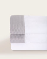 Juego de Sábanas Veria - Algodón 200 hilos - Blanco/Gris