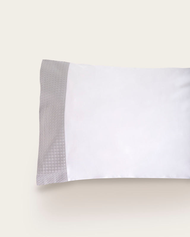 Juego de Sábanas Veria - Algodón 200 hilos - Blanco/Gris