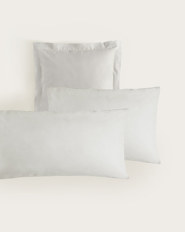 Funda de Almohada Percal - Algodón 180 hilos - Gris