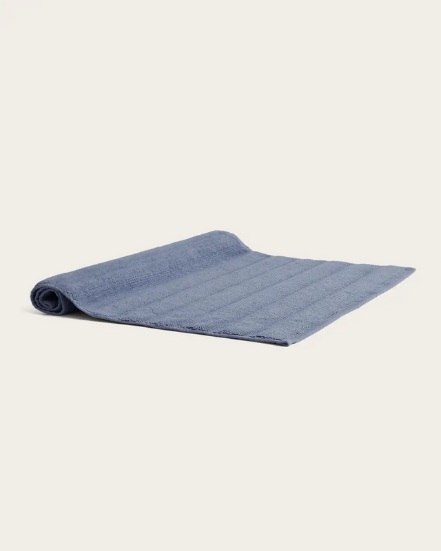 Tapis de Bain Ribs - Coton 1000 g/m² - Bleu